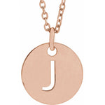 Initial Disc Necklace — Initial J, 18k Rose Gold-Plated Sterling Silver