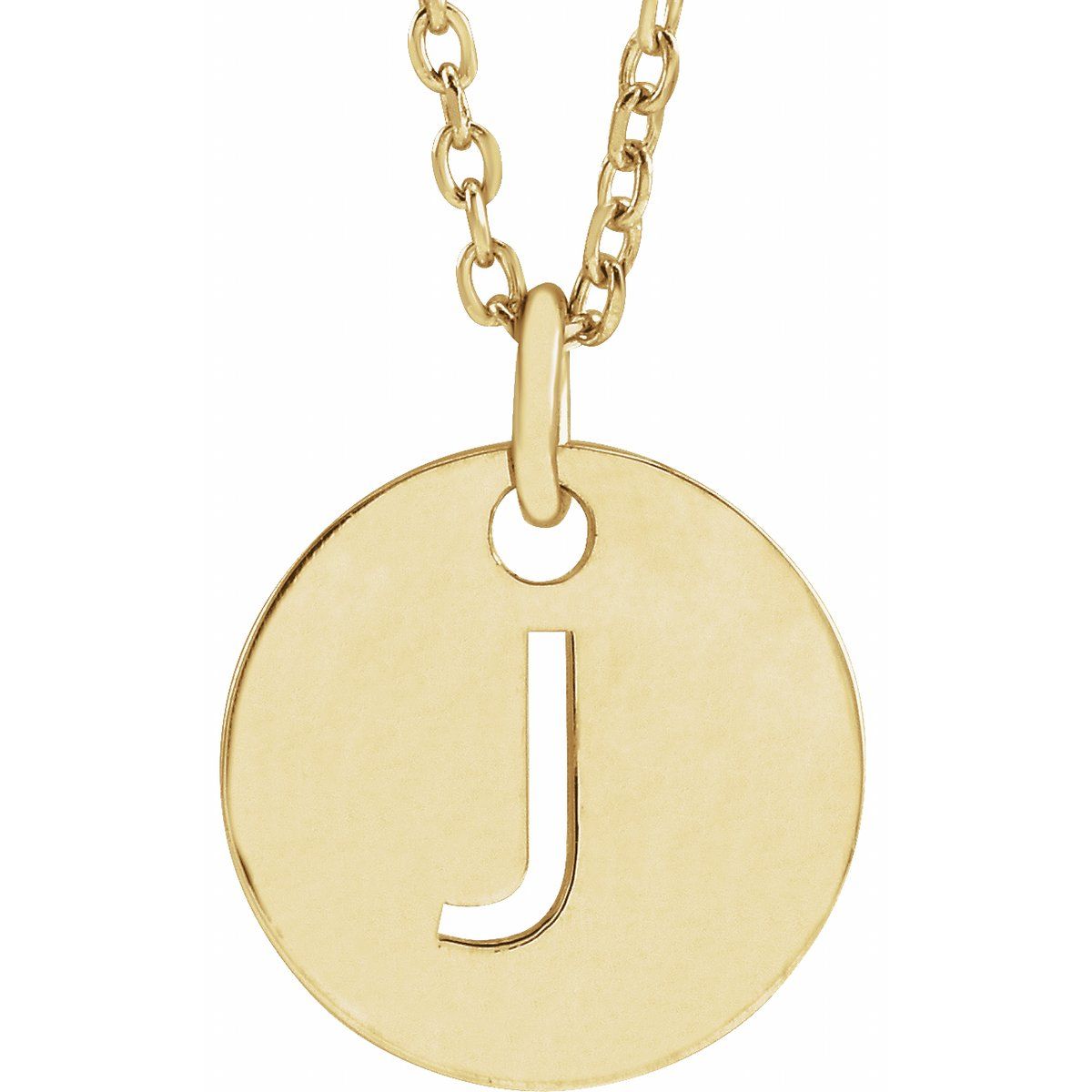 Initial Disc Necklace — Initial J, 18k Yellow Gold-Plated Sterling Silver