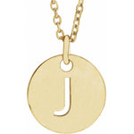 Initial Disc Necklace — Initial J, 18k Yellow Gold-Plated Sterling Silver