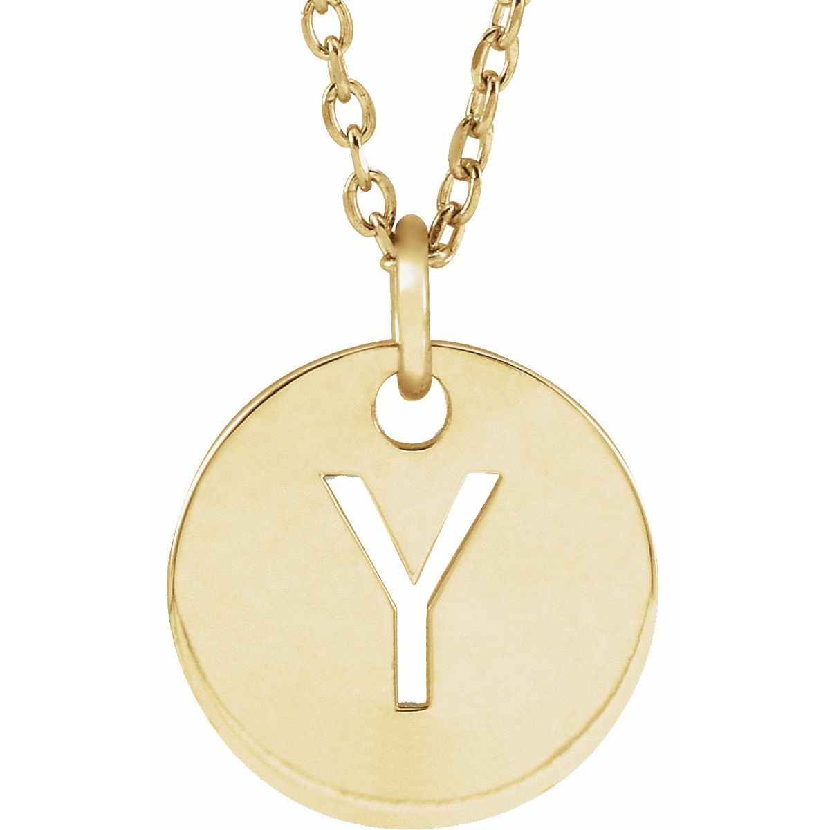 Initial Disc Necklace — Initial Y, 18k Yellow Gold-Plated Sterling Silver