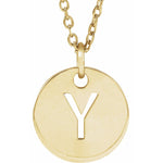 Initial Disc Necklace — Initial Y, 18k Yellow Gold-Plated Sterling Silver
