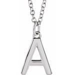 Initial Pendant Necklace — Initial A, 14k White Gold