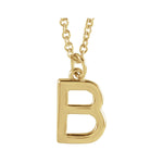 Initial Pendant Necklace — Initial B, 14k Yellow Gold