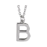 Initial Pendant Necklace — Initial B, 14k White Gold