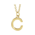 Initial Pendant Necklace — Initial C, 14k Yellow Gold