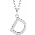 Initial Pendant Necklace — Initial D, 14k White Gold