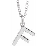 Initial Pendant Necklace — Initial F, 14k White Gold