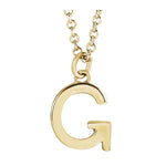 Initial Pendant Necklace — Initial G, 14k Yellow Gold
