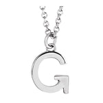 Initial Pendant Necklace — Initial G, 14k White Gold