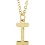 Initial Pendant Necklace — Initial I, 14k Yellow Gold