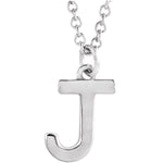 Initial Pendant Necklace — Initial J, 14k White Gold