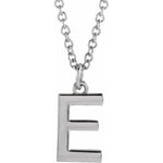 Initial Pendant Necklace — Initial E, 14k White Gold