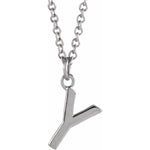 Initial Pendant Necklace — Initial Y, 14k White Gold