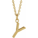 Initial Pendant Necklace — Initial Y, 14k Yellow Gold