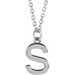 Initial Pendant Necklace — Initial S, 14k White Gold