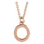 Initial Pendant Necklace — Initial O, 14k Rose Gold