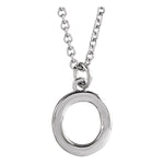 Initial Pendant Necklace — Initial O, 14k White Gold