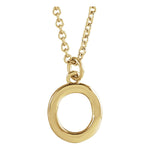 Initial Pendant Necklace — Initial O, 14k Yellow Gold