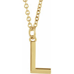 Initial Pendant Necklace — Initial L, 14k Yellow Gold