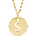 Initial Disc Necklace — Initial S, 18k Yellow Gold-Plated Sterling Silver