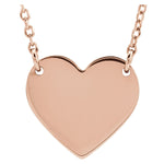 Engraved Heart Necklace — Heart Size 8 x 7.2 mm, 18k Rose Gold-Plated Sterling Silver