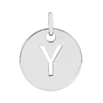 Initial Disc Charm — Initial Y, 14k White Gold
