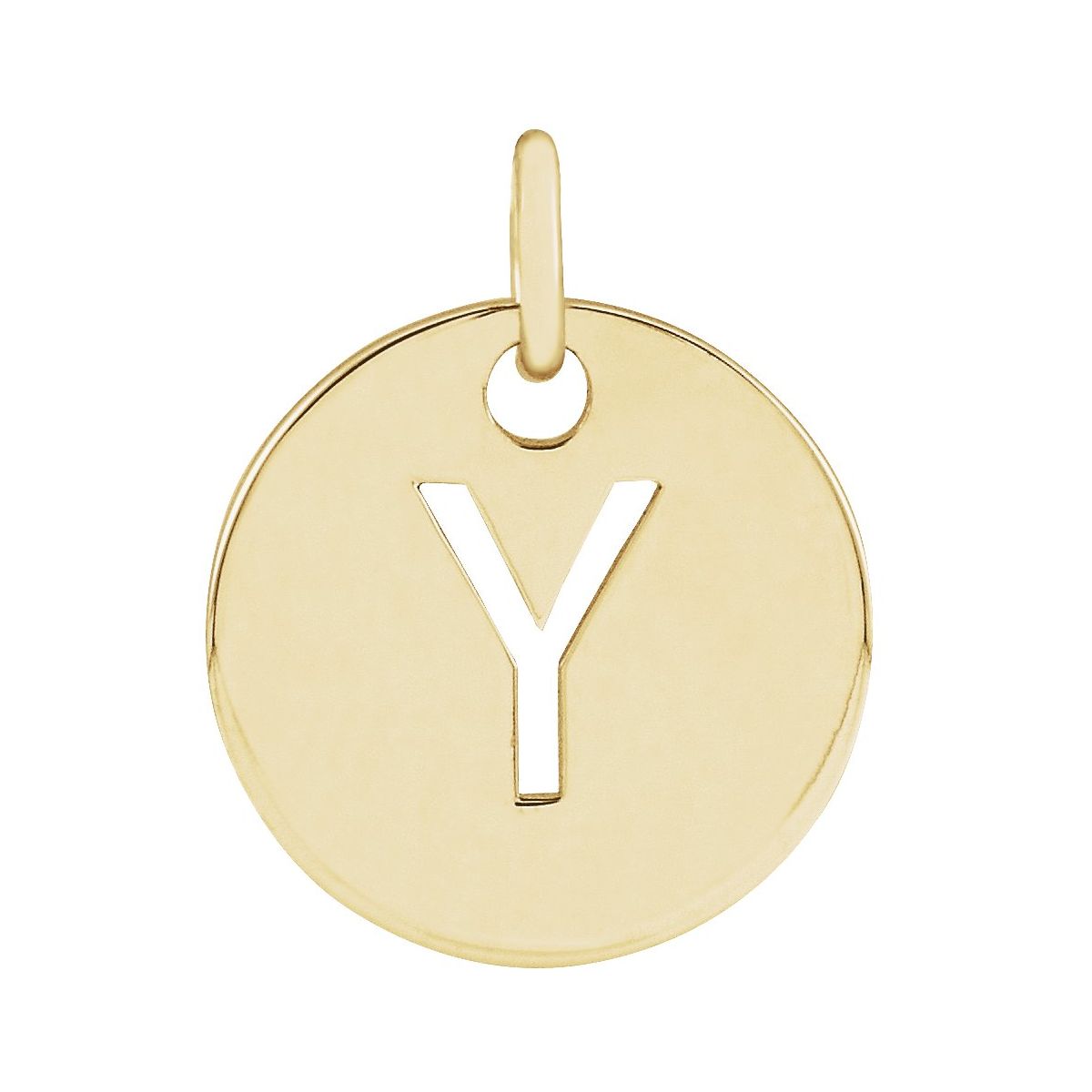 Initial Disc Charm — Initial Y, 14k Yellow Gold