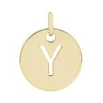 Initial Disc Charm — Initial Y, 14k Yellow Gold