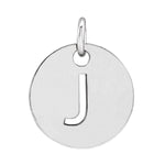 Initial Disc Charm — Initial J, 14k White Gold