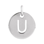 Initial Disc Charm — Initial U, 14k White Gold