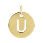 Initial Disc Charm — Initial U, 14k Yellow Gold