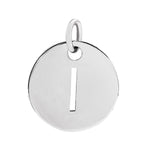 Initial Disc Charm — Initial I, 14k White Gold