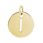 Initial Disc Charm — Initial I, 14k Yellow Gold