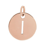 Initial Disc Charm — Initial I, 14k Rose Gold