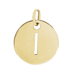 Initial Disc Charm — Initial I, 18k Yellow Gold-Plated Sterling Silver