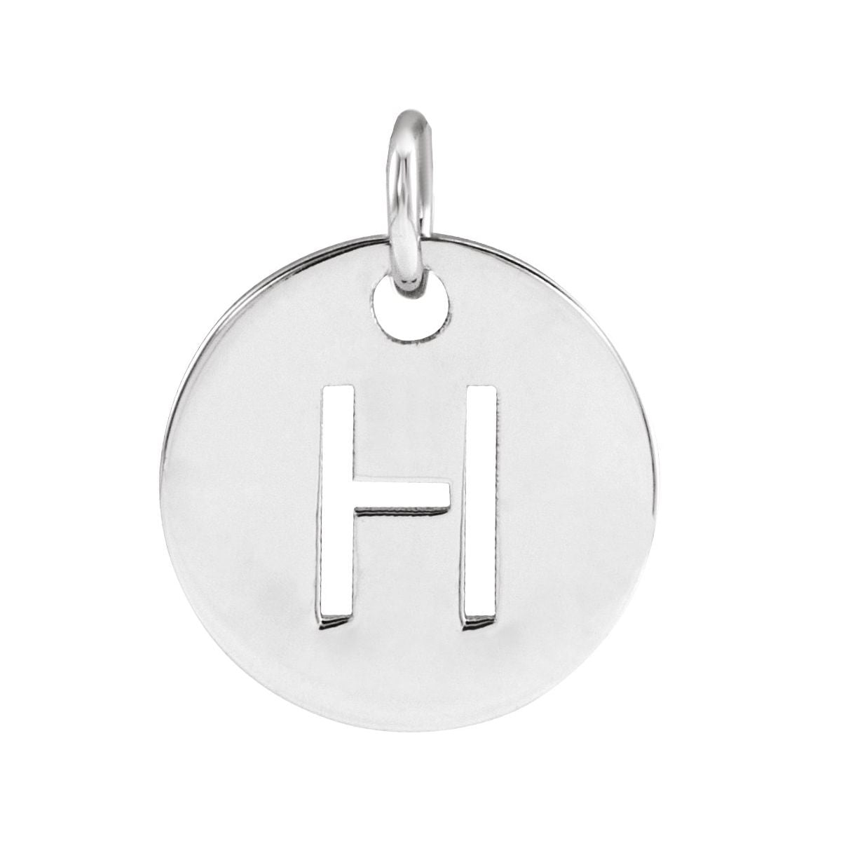 Initial Disc Charm — Initial H, 14k White Gold