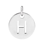 Initial Disc Charm — Initial H, 14k White Gold
