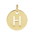 Initial Disc Charm — Initial H, 14k Yellow Gold