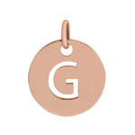 Initial Disc Charm — Initial G, 14k Rose Gold