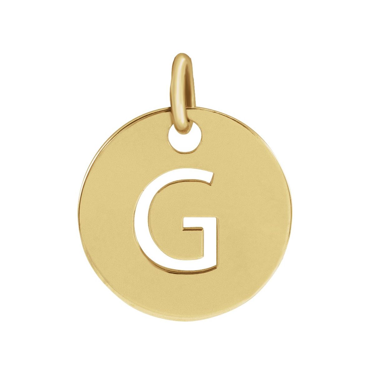 Initial Disc Charm — Initial G, 14k Yellow Gold