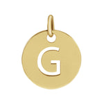Initial Disc Charm — Initial G, 14k Yellow Gold