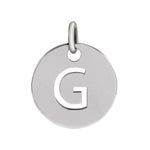 Initial Disc Charm — Initial G, 14k White Gold