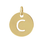 Initial Disc Charm — Initial C, 14k Yellow Gold