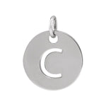 Initial Disc Charm — Initial C, 14k White Gold