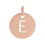Initial Disc Charm — Initial E, 14k Rose Gold
