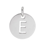 Initial Disc Charm — Initial E, 14k White Gold