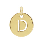 Initial Disc Charm — Initial D, 14k Yellow Gold