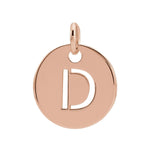 Initial Disc Charm — Initial D, 14k Rose Gold