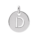 Initial Disc Charm — Initial D, 14k White Gold