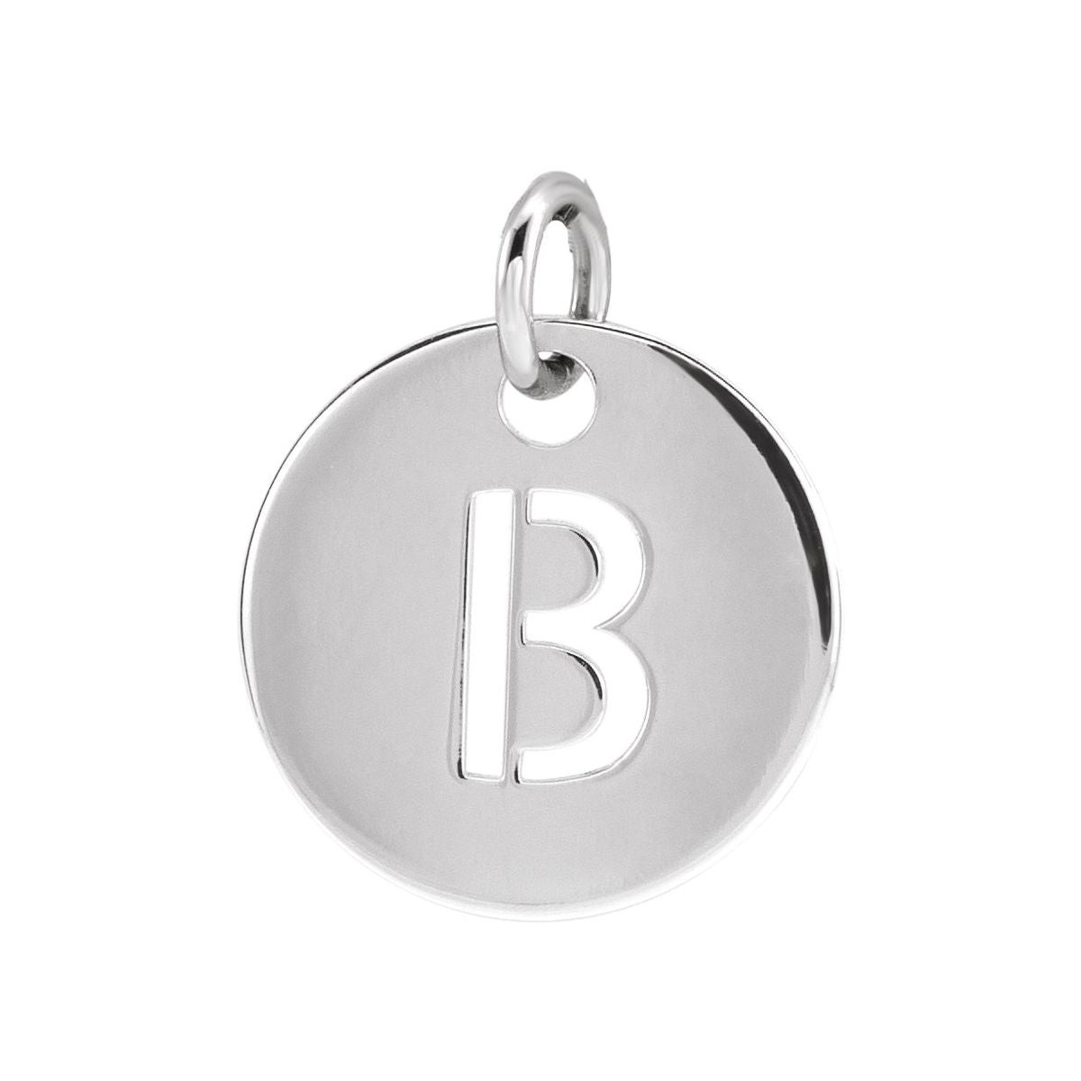 Initial Disc Charm — Initial B, 14k White Gold